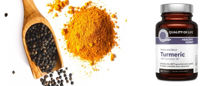 خریدمکمل زردچوبه و فلفل سیاه با کورکومین Telow and Black Turmeric with Curcumin SR برند Quality Of Life