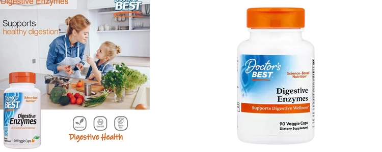 قرص آنزیم گوارشی دکتربست Doctor's Best, Digestive Enzymes