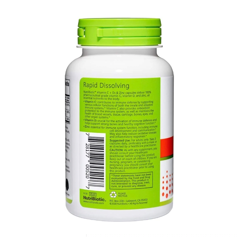 مکمل ویتامین C + ویتامین D3 و زینک از NutriBiotic