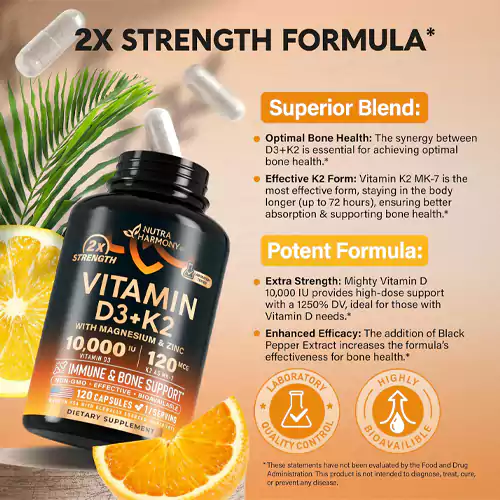 کپسول ویتامین D3 از برند NUTRAHARMONY