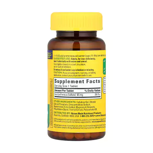 آهن 65 میلی گرم نیچرمید Nature Made Iron 65 mg Tablets