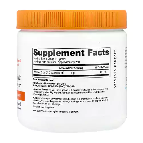 قیمت پودر ویتامین سی (Vitamin C) دکتربست Doctor's Best