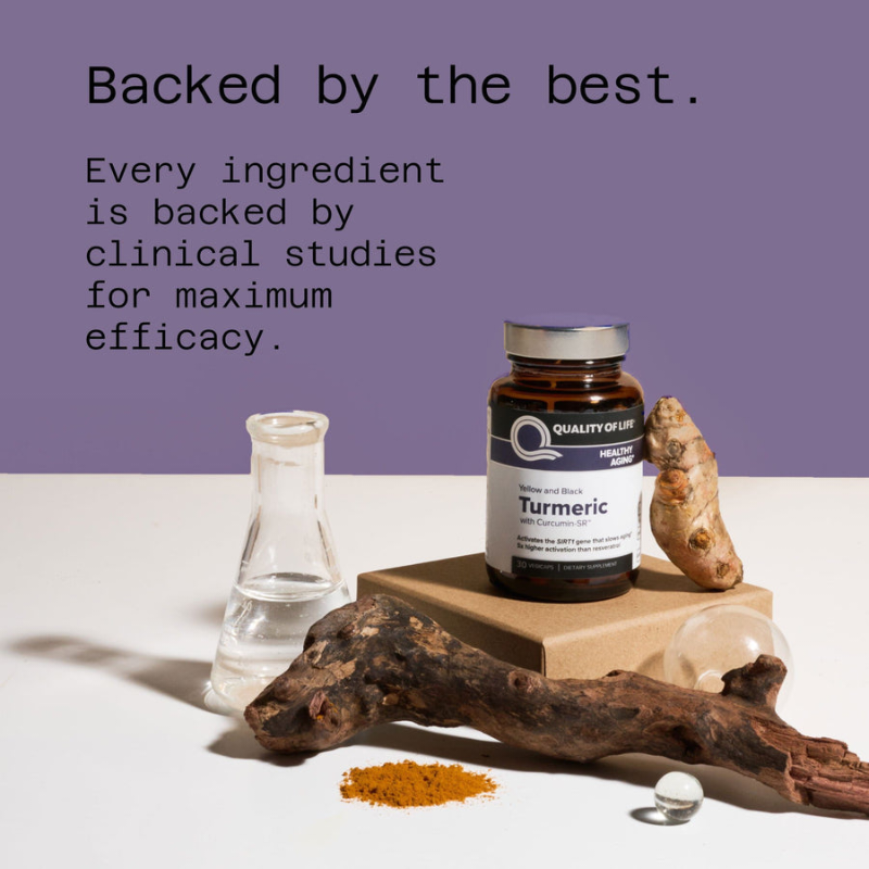 مکمل زردچوبه زرد و سیاه با کورکومین Telow and Black Turmeric with Curcumin SR برند Quality Of Life