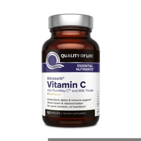 مکمل ویتامین سی 60 قرص Quality of Life - Advasorb® Vitamin C Supplement - 60 Vegicaps