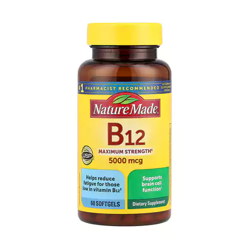 مکمل ویتامین B12، حداکثر قدرت(5000 میکروگرم) 60 ژل نرم