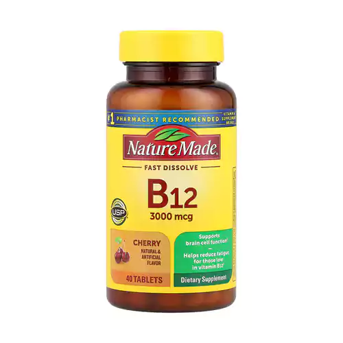 مکمل ویتامین B12، حل‌شدگی سریع،طعم گیلاس،(3000 میکروگرم)40 قرص