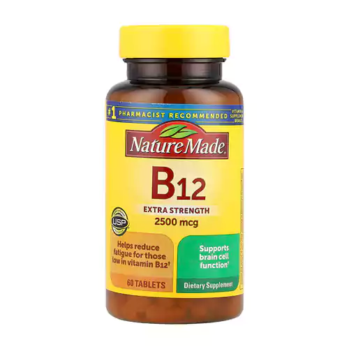 مکمل ویتامین B12، دوز اضافی از برند نیچرمید (60 عددی)