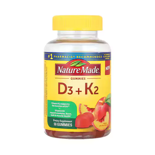 پاستیل ویتامین D3 و K2 از برند نیچرمید 50 عددی